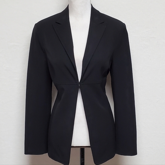 VINTAGE 1990s The Limited Stretch Black Fitted Blazer Lapel Collar Fully Lined - Picture 4 of 13